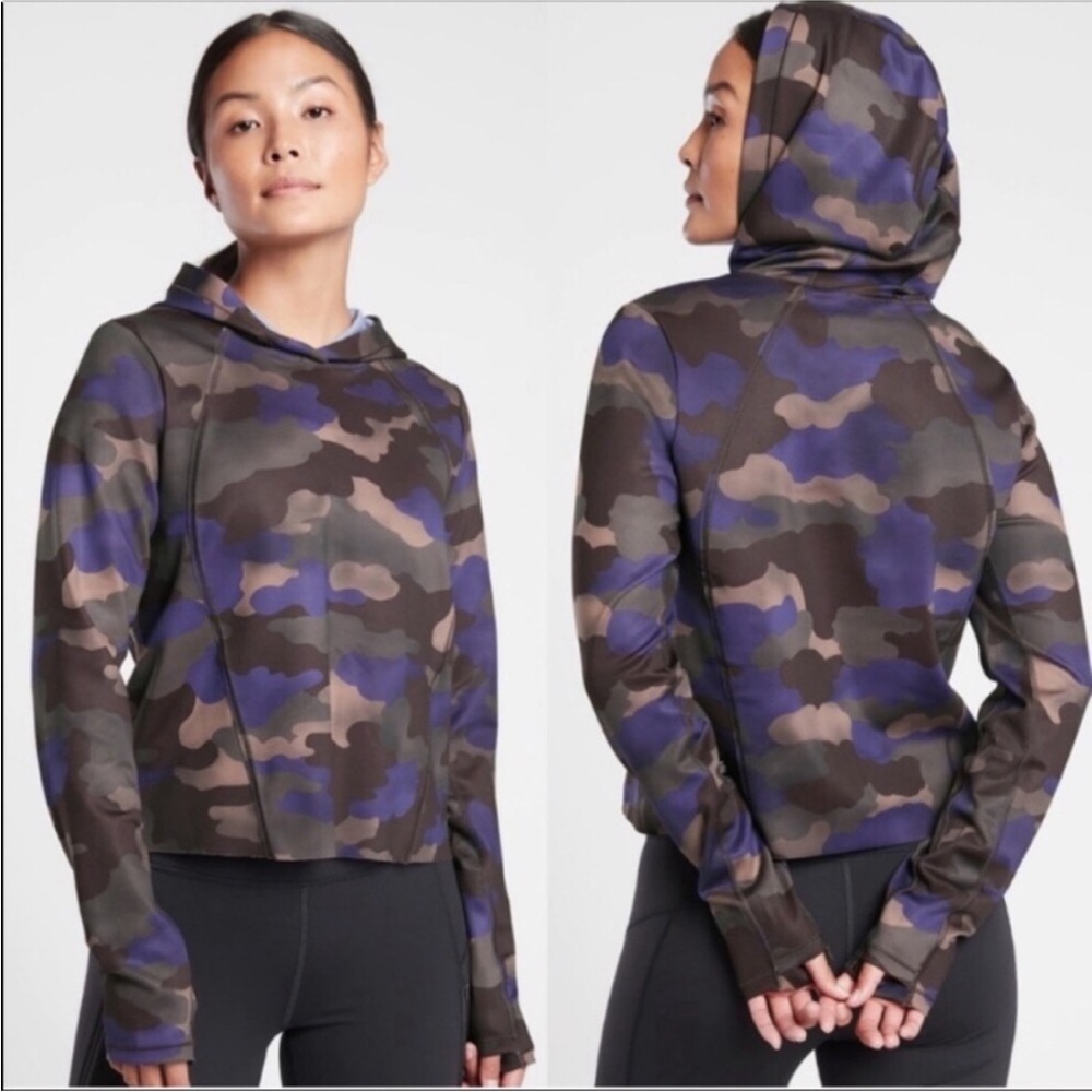 ❤️ Athleta Camouflage Hoodie in Purple and Brown
